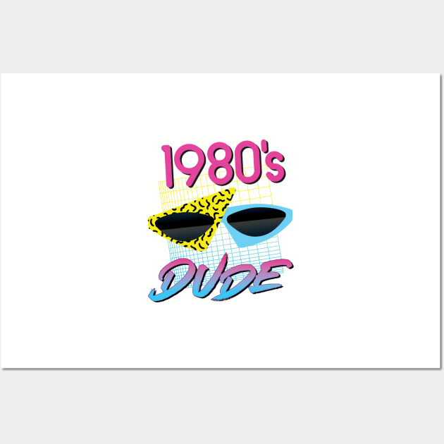 1980s Dude Retro Sunglasses Party Wall Art by andzoo